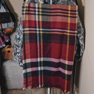 Red Flannel Blanket Scarf.